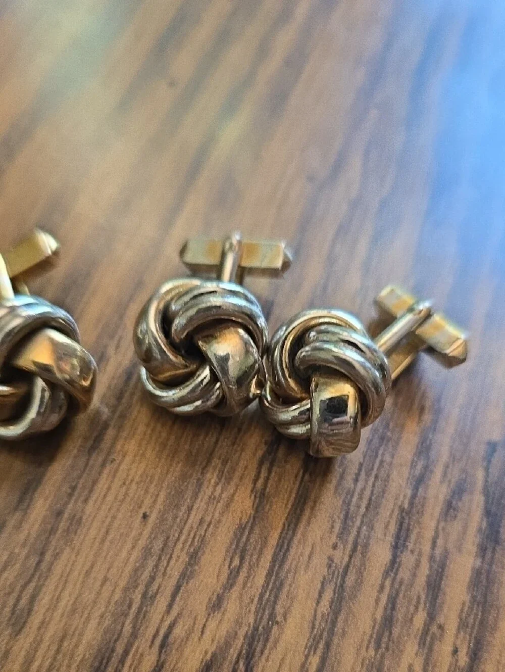 Vintage SWANK Knot Design Gold And Silver Tone Cufflinks - Set of 4